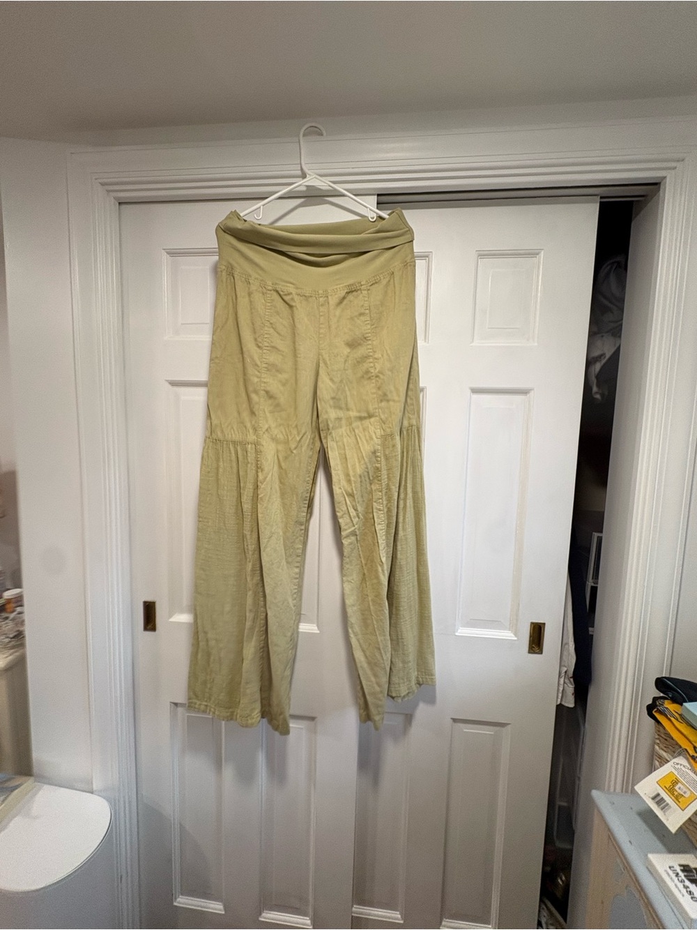 Wide-Leg Women's Pants in Light Olive-Wearables by XCVI